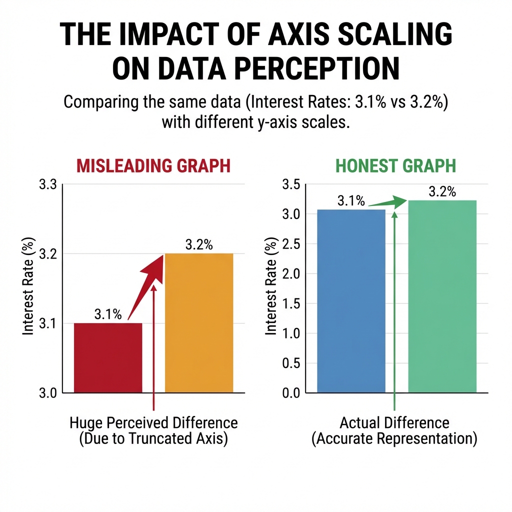 Comparison of Misleading Truncated Axis vs Honest Graph