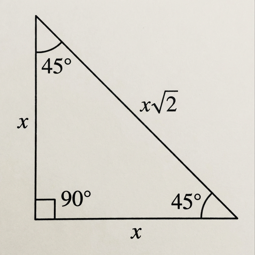 45-45-90 Triangle Diagram